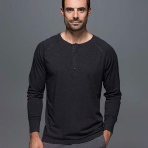 Lululemon Post Practice Henley Heathered Black